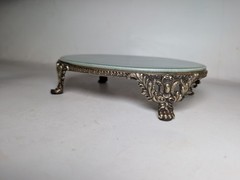 Display Stand Celadon Oval Napoleon’s Empire Style Porcelain/Gilt Bronze, Ormolu