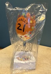 Our Name is Mud FINALLY 21 Painted Wine Glass in original packaging