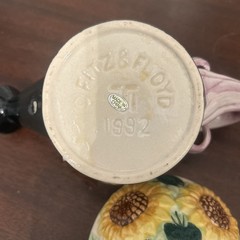 Vintage FITZ & FLOYD Sunflower Watering Can Lidded Tea Light Holder/Wax Warmer
