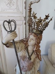 GORGEOUS Gold Aged Patina CROWN Rhinestones Stars Flowers for Statue or Display