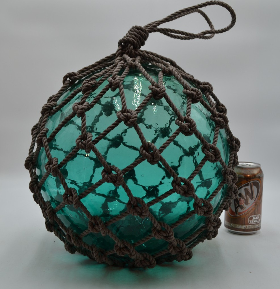 VINTAGE GLASS FISHING FLOAT IN TURQUOISE
