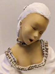 RARE Vintage 1975 Universal Statuary Corp Chicago #810 Girl Singing Statue 11”