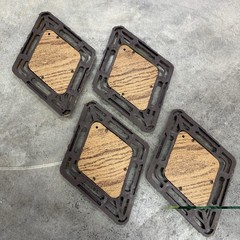 Vintage Homco Home Interior Plastic Faux Wood Wall Art Hanging Plaque Set of 4