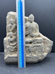 Un Touch Ghandharan Art Ghandhra Teaching Buddha Schist Stone Sculptures Panel