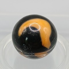 .58″ Alley Agate Halloween, CAC Black Orange Swirl Marble- #Q149