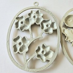 Vintage Sexton Metal Craft Wall Art Wild Flowers Floral Ovals 1970s/80s