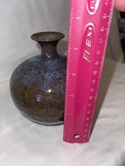 Vintage Pottery Vase Signed Purple Beautiful ￼