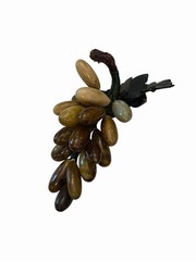 Green Brown Jade Grape Cluster Jade Stone Leaves MCM Decor Mid Century Art Deco