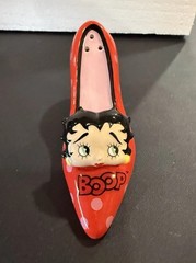 Betty Boop Lot Of 2 – 2003 Biker Girl Bobble Head Motorcycle & Shoe Salt Shaker