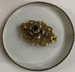 VTG Gold Ormolu Hollywood Regency Brass Beveled Glass Divided Trinket Jewel Box