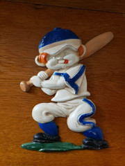 Vintage Metal Sexton Baseball Player Batter Wall Decor Hanging Art