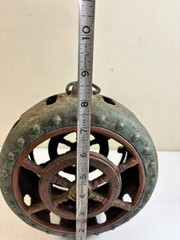 Japanese Nautical Hand Cast Lantern Patina Ship Ocean Sea Heavy Vintage