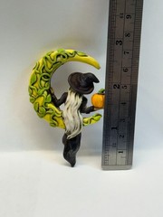 Neil Eyre Designs Halloween Crescent Moon Witch Hat Pumpkin Magnet
