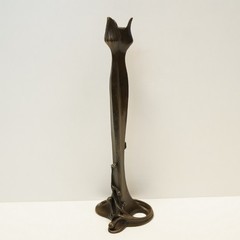 Art Deco Style Statue Sculpture Candlestick Art Nouveau Style Bronze Signed