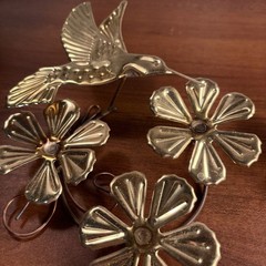 Vtg Home Interiors Brass Butterflies Flowers Hummingbirds Wall Decor Beautiful