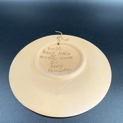 Hand Made Pottery Rhodes Greece Round Dish Plate Dish Bony Original Ceramics VTG