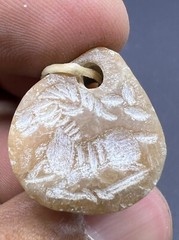Natural Jasper Stone Rare Unique Beautiful Old Stamp Bead With A Deer 🦌 Engrave