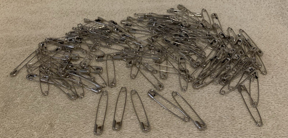 144 Pc Unbranded 2″ Silver Metal Safety Pins For Quilters / Crafting – Unused