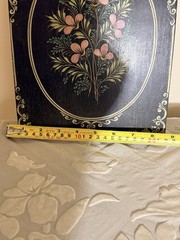 Scandinavian hand-painted wooden bread board traditional rosemaling artwork