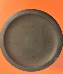 Wedgwood Jasperware White on Black Lidded Cigarette / Tobacco Jar Post 1908