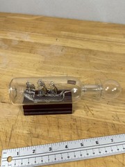 Vintage Blown Glass Ship in Bottle Bounty Made in Britain Wood Base Decor