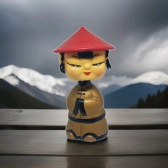 Vintage 1950’s CDGC Red Hat Asian Female Bobblehead Japan