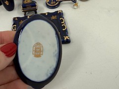 Vintage 14 Piece Lot – MINI Limoges Castel France Cobalt Blue 22 Karat Gold Trim