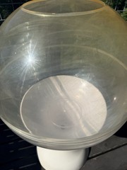 Vintage MCM Dome Terrarium Planter with Retro hour glass Base Atomic Era No Lid