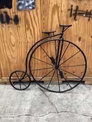 Large Wrought Iron & High Wheel Bicycle Decor 47”x Tall 52”Longx5”Deep