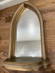 Vtg Home Interiors Gifts USA Ornate Burwood ARCH Mirror w/ Disply Shelf MCM