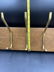 MCM Modernist LOUMAC SUPPLY NYC Wood Coat Rack Metal Hooks 24” X 6”