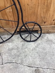 Large Wrought Iron & High Wheel Bicycle Decor 47”x Tall 52”Longx5”Deep