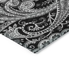 3′ X 5′ Black Gray And White Paisley Washable Rug