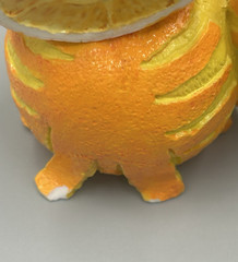 Set of 2 Enesco Home Grown Orange Tabby Cat & Green Cabbage Pig Figurines No Box