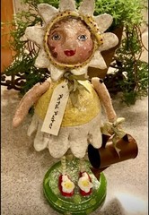 Penny McAllister 2007 Folk Art “Petal Pusher” Paper-Mache Bobblehead Figure