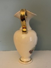 Vintage Vase Made In Norway – Girl In Royal Garden – Floral Empress Gold Detail