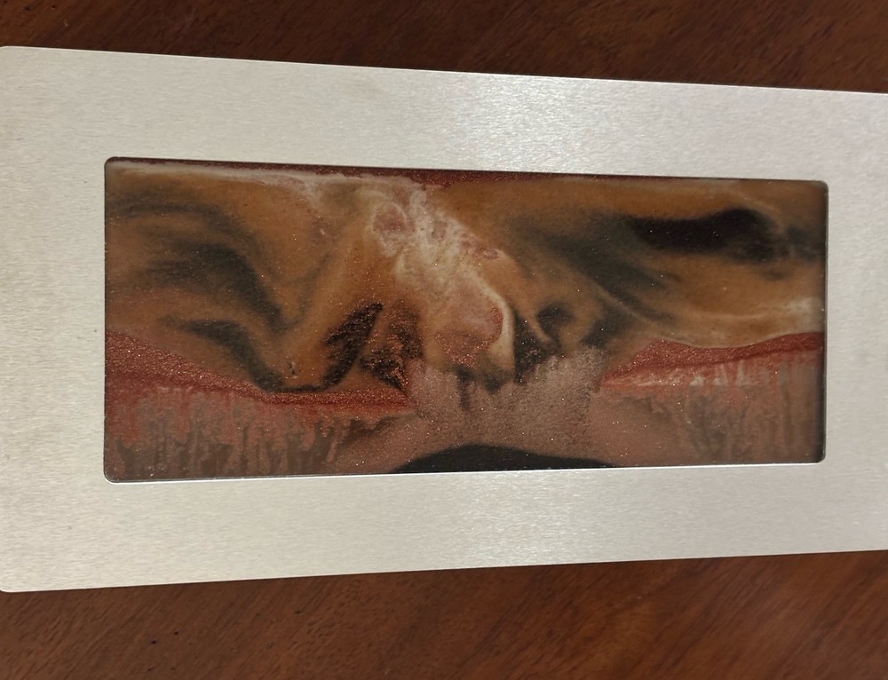 Exotic Sands Moving Sand Art By William Tabar Silver Metal Frame Made In USA