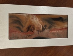 Exotic Sands Moving Sand Art By William Tabar Silver Metal Frame Made In USA