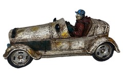 Vintage Classic Large Racing Sport Car 1920’ S Bugatti Sculpture with Driver 10”