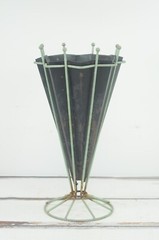 Antique/Vintage Art Deco Iron and Tin Umbrella Stand Umbrella Shaped Umbrella Ra
