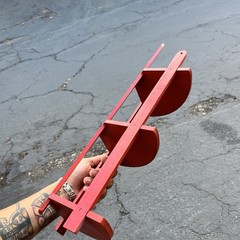 Vintage Art Deco Corner Shelf 3 Tier What Not Shelving Wooden Red Near Mint!!