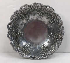 Arthur Court Bowl Aluminum Vtg Grapevine Serving Dish Small 8″ 1994 1990s Taiwan