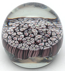 Murano Hand Blown Art Glass Millefiori Paperweight