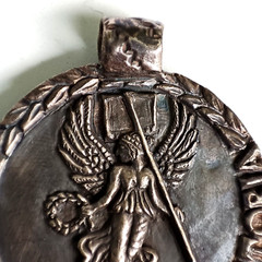 29-27 BC Ancient Roman Legionary SILVER Pendant Depicting High Detailed Victoria