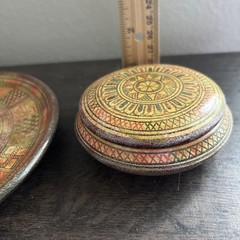 Greece 800 BC Reproduction Geometric Clay Pottery Trinket Dish & Plate Handmade