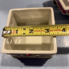 VTG FITZ AND FLOYD CLASSIC CHRISTMAS BOX & LID WITH BOW 3.5” X 3.5” Mint Cond
