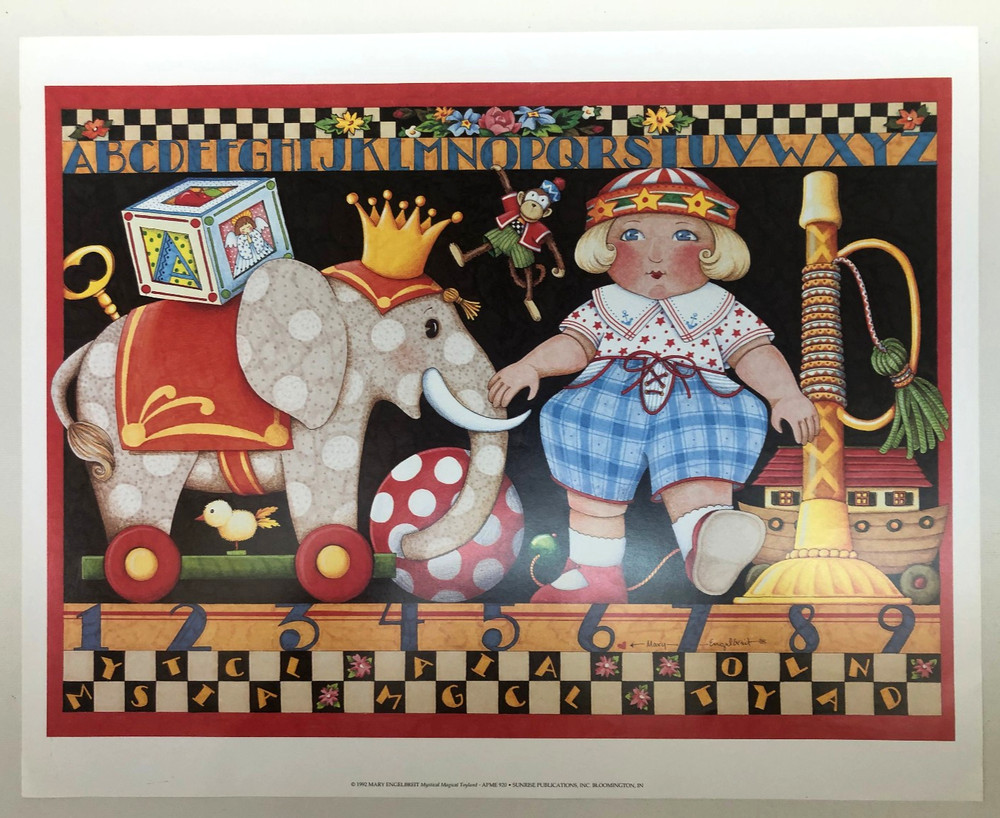 Vintage Mary Engelbreit Poster, Mystical Magical Toyland, 16″x20″, 1992 Unframed