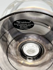 Hand Blown Egyptian Art Glass Brandy Snifters Platinum Etched Set of 4