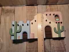 Southwest Diorama Adobe House Cactus Woodcraft Hanging Wall Art Home Interiors