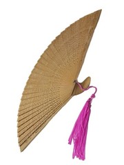 Traditional Carved Wooden Hand Fan with Tassel – Ornate Gift Box Set